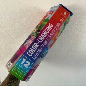 Manna Color-Changing Reusable Tumblers with Straws Set - 12 Pack